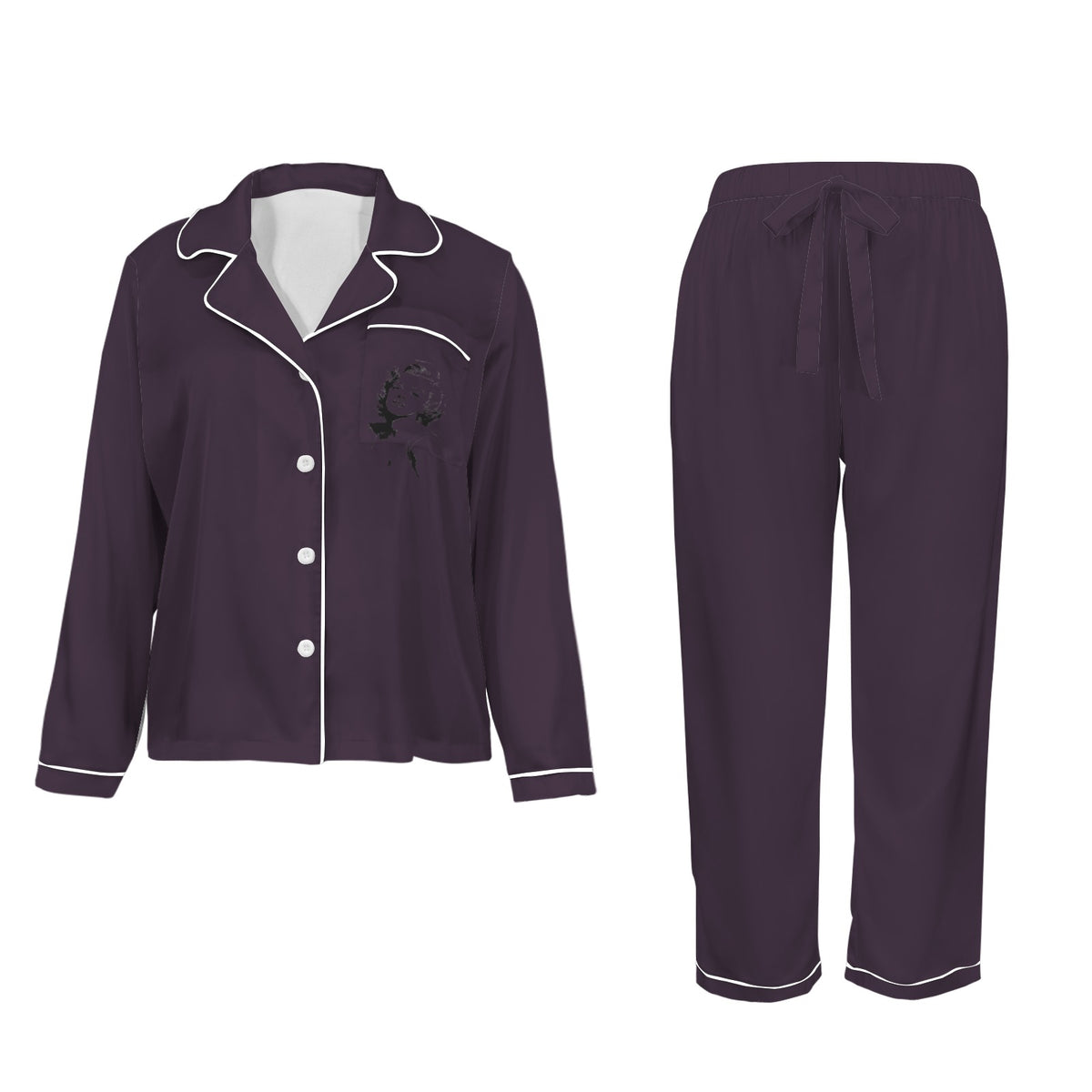 Marilyn Monroe Black & White Satin Pajama Set