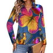 Spectrum Butterfly- Womans V-Neck-  Sunscreen Shirt