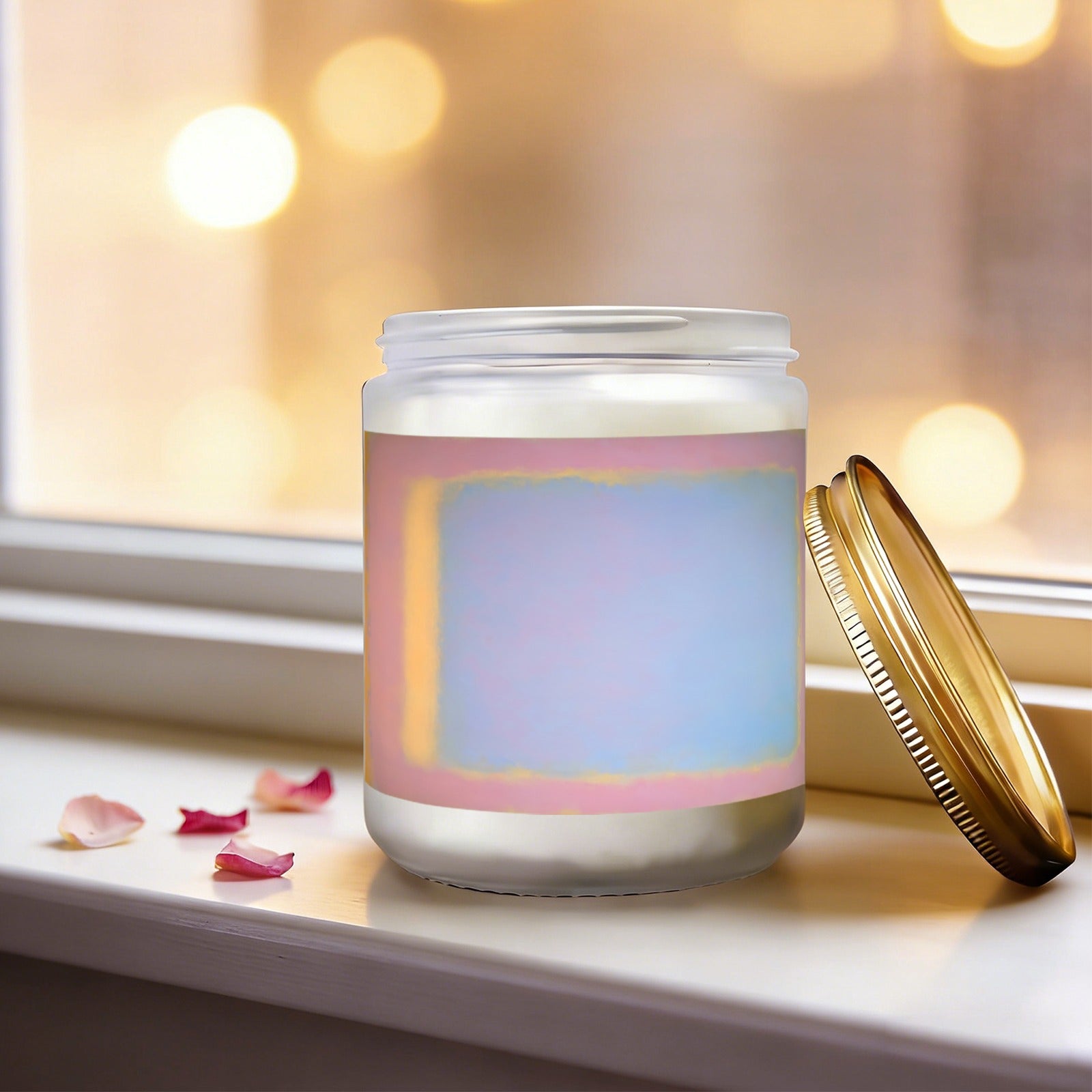 Rothko Pastel Art Custom Frosted Glass Soy Candle Cup