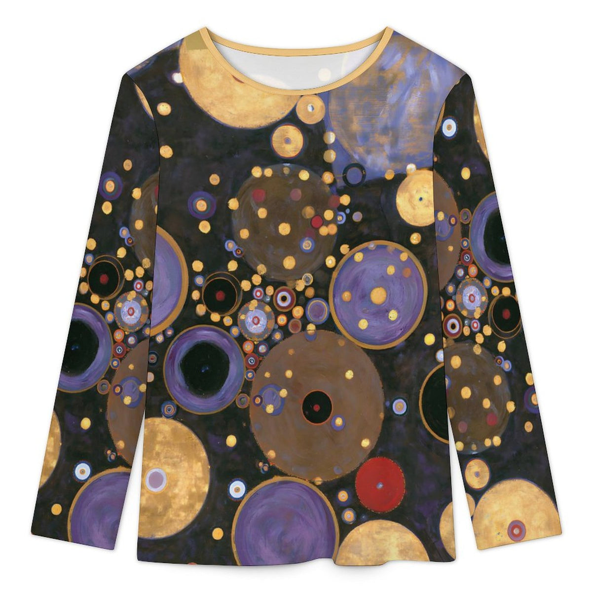 180gsm Crew Neck Long Sleeve T-Shirt(All-Over Printing) circles!