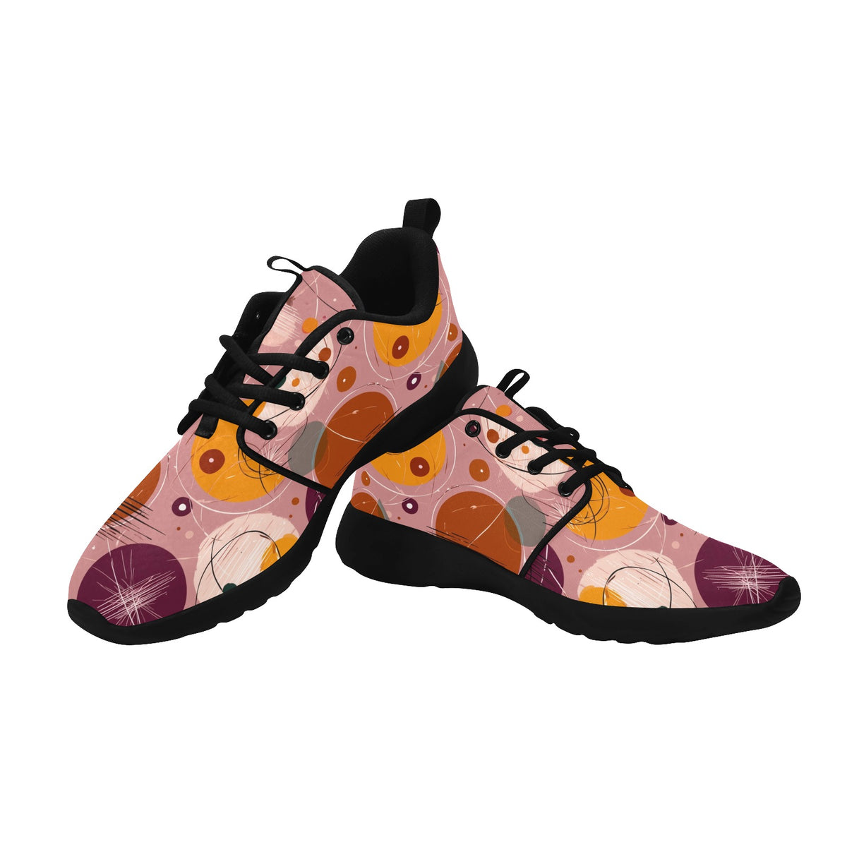 Women's 1950s Retro Atomic Pattern Mesh Sneakers
