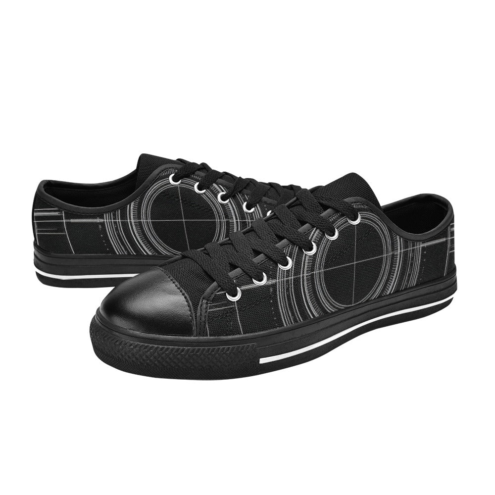Men's Custom Target Print Canvas Low Top Shoes