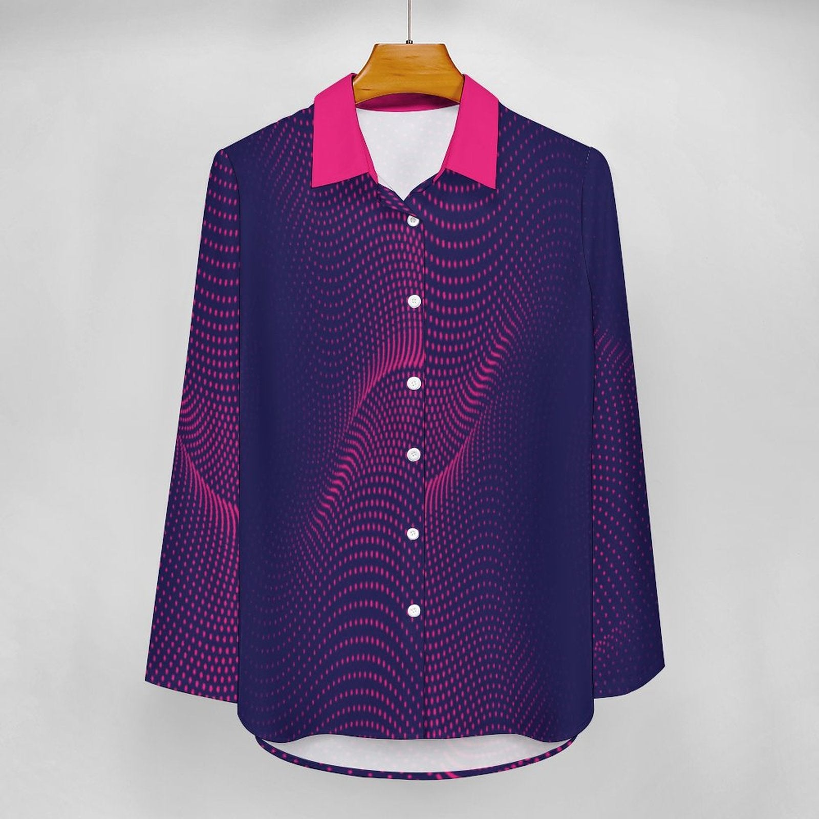 100gsm Irregular Shirt For Women(All-Over Printing) blue pink dots
