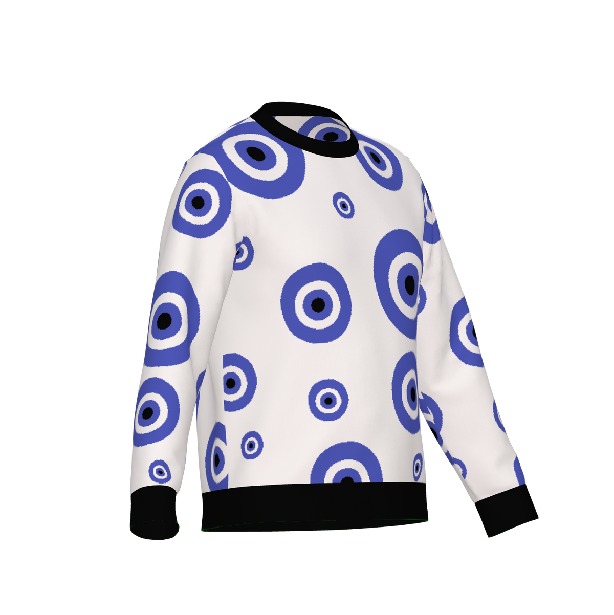 Blue Bullseye retro long-sleeve sweater
