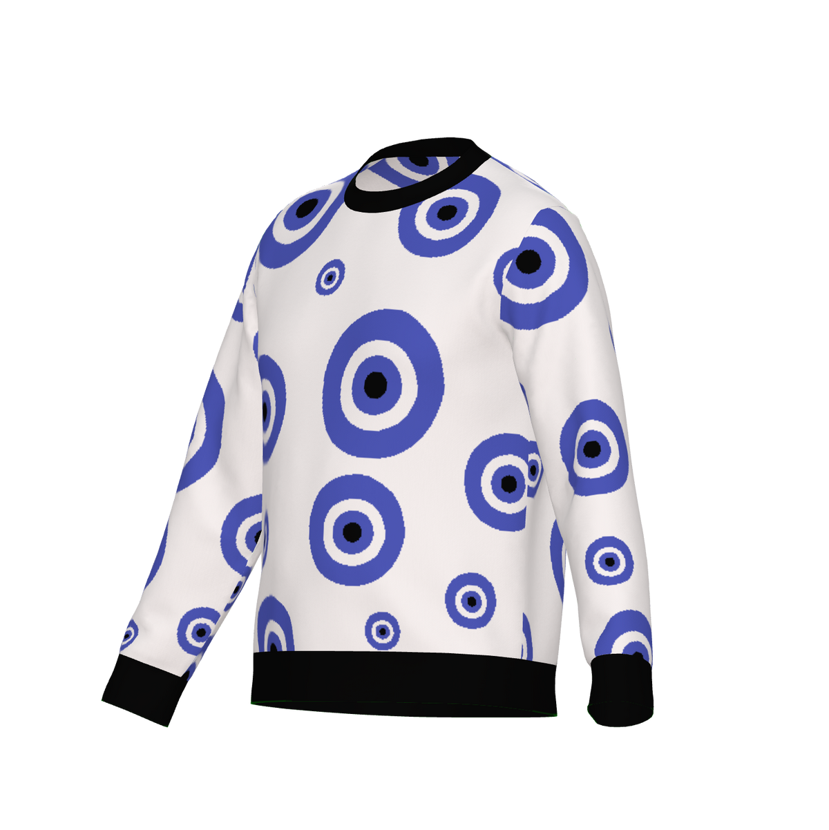Blue Bullseye retro long-sleeve sweater