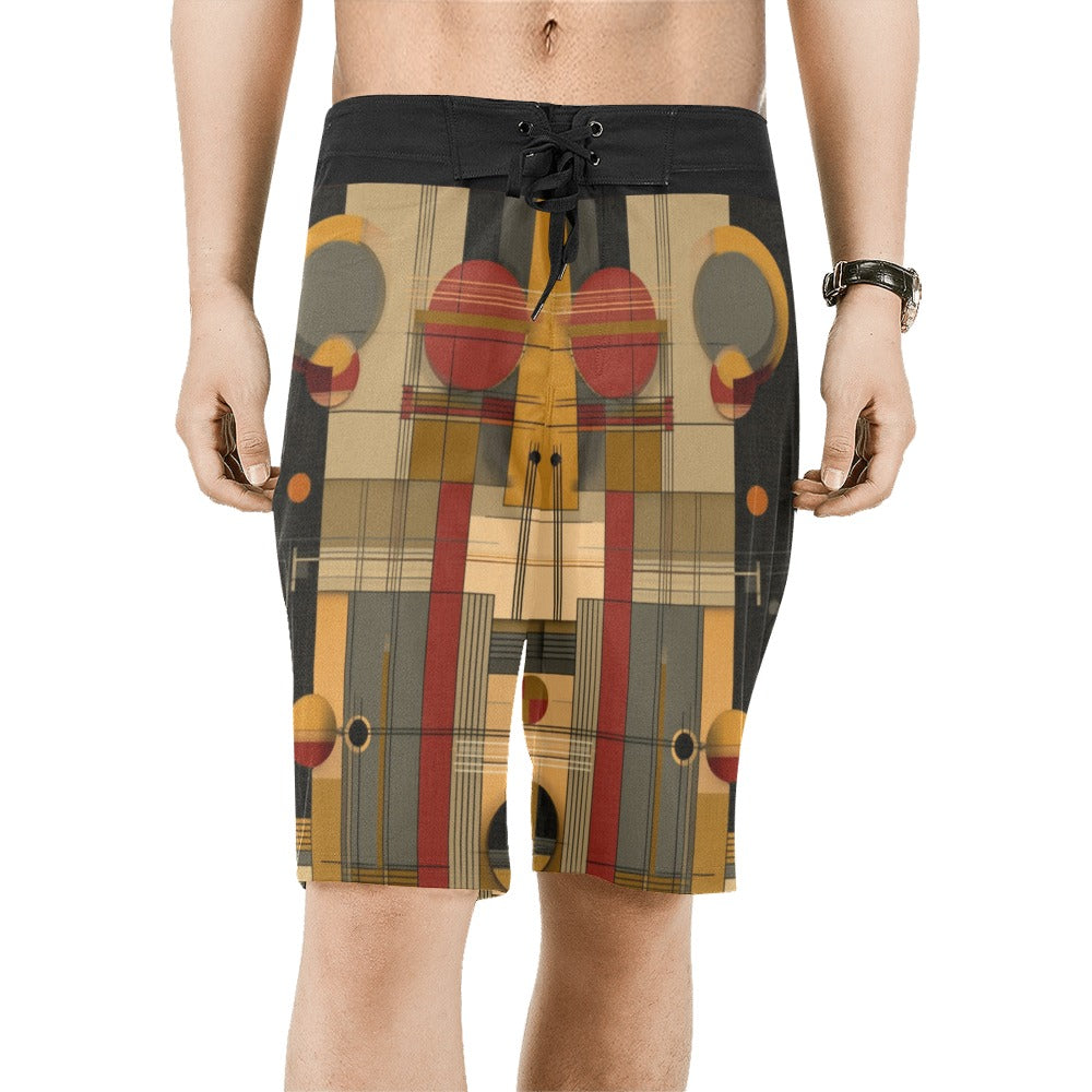 winter.moon_Frank_Lloyd_Wright_inspired_minimalist_pattern_film_1d52707f-1c5f-4457-bedd-b9aab7937ba9 Men's All Over Print Board Shorts (Model L16)