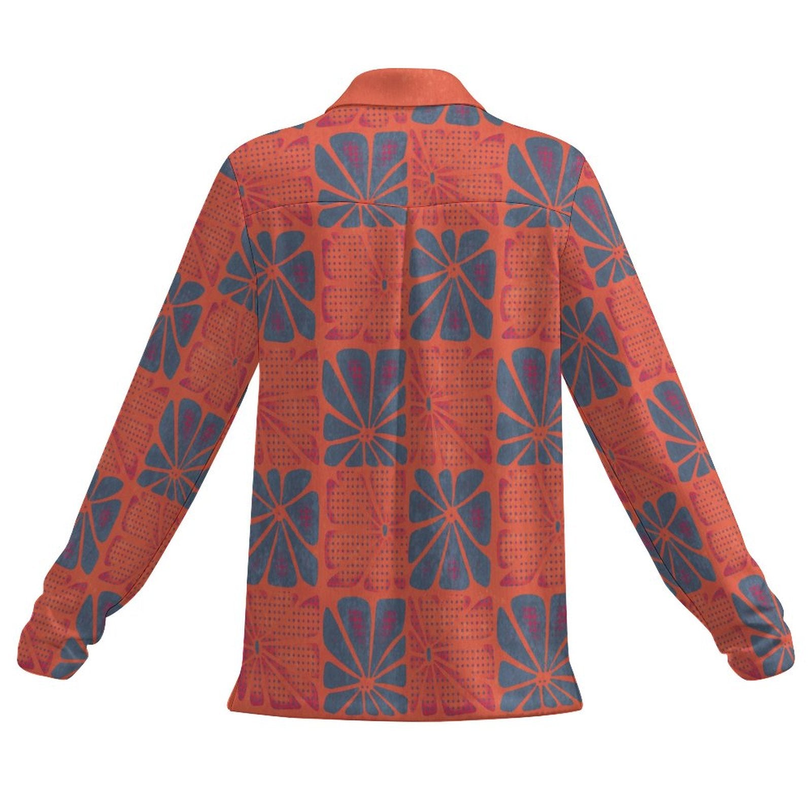 UPF50+ 180gsm Women's Sunscreen Shirt(All-Over Printing)coral and teal pattern boho