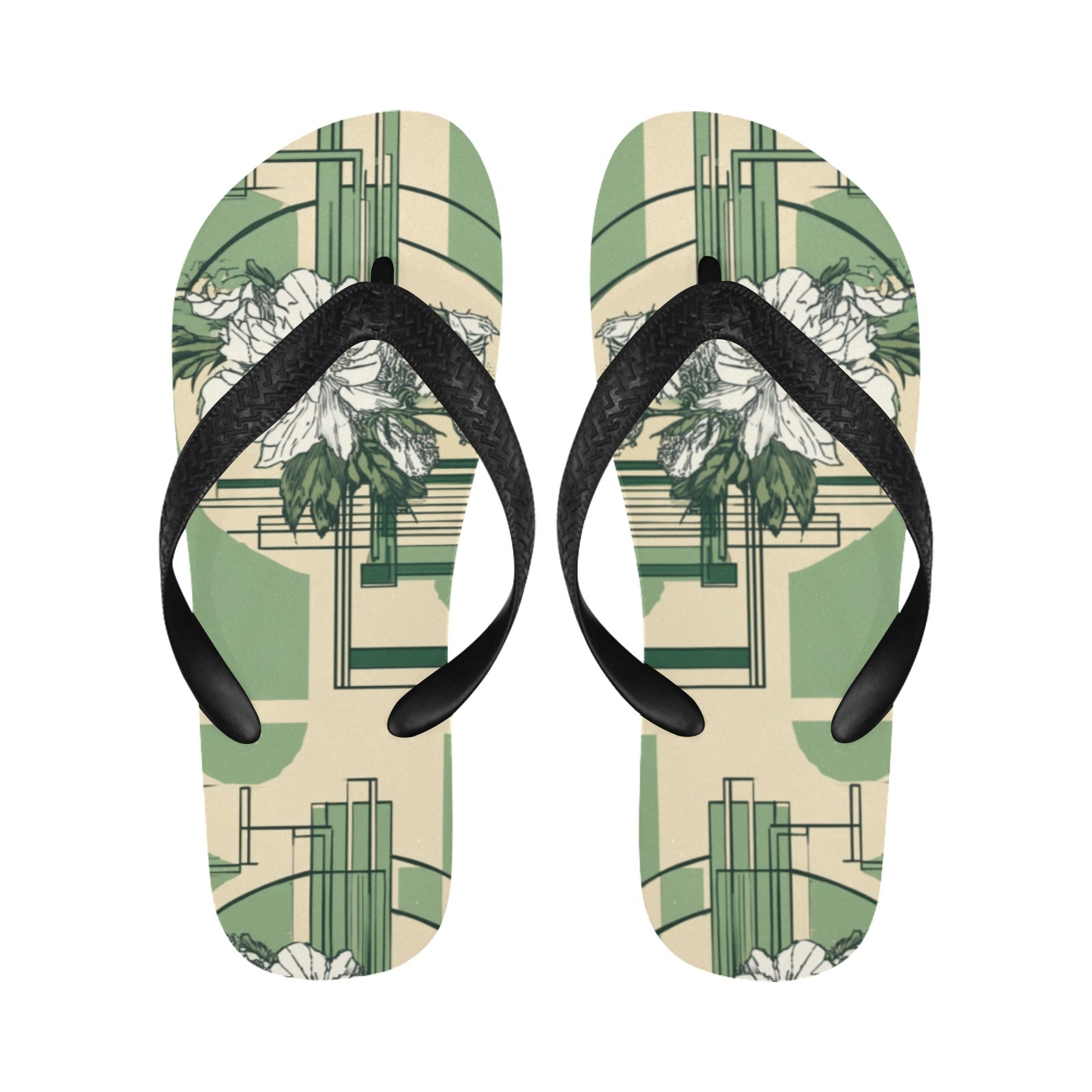 winter.moon_Floral_and_frank_Lloyd_Wright_pattern_--chaos_10_--_38512e03-1f1b-4c53-b594-f7a038d8cca6 Flip Flops for Men/Women (Model 040)
