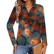 UPF50+ 180gsm Women's Sunscreen Shirt(All-Over Printing) retro psychedelic geometric multicolored design