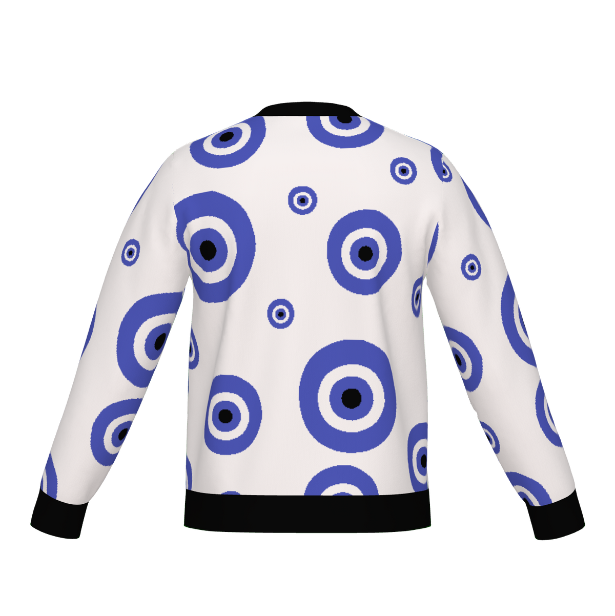 Blue Bullseye retro long-sleeve sweater