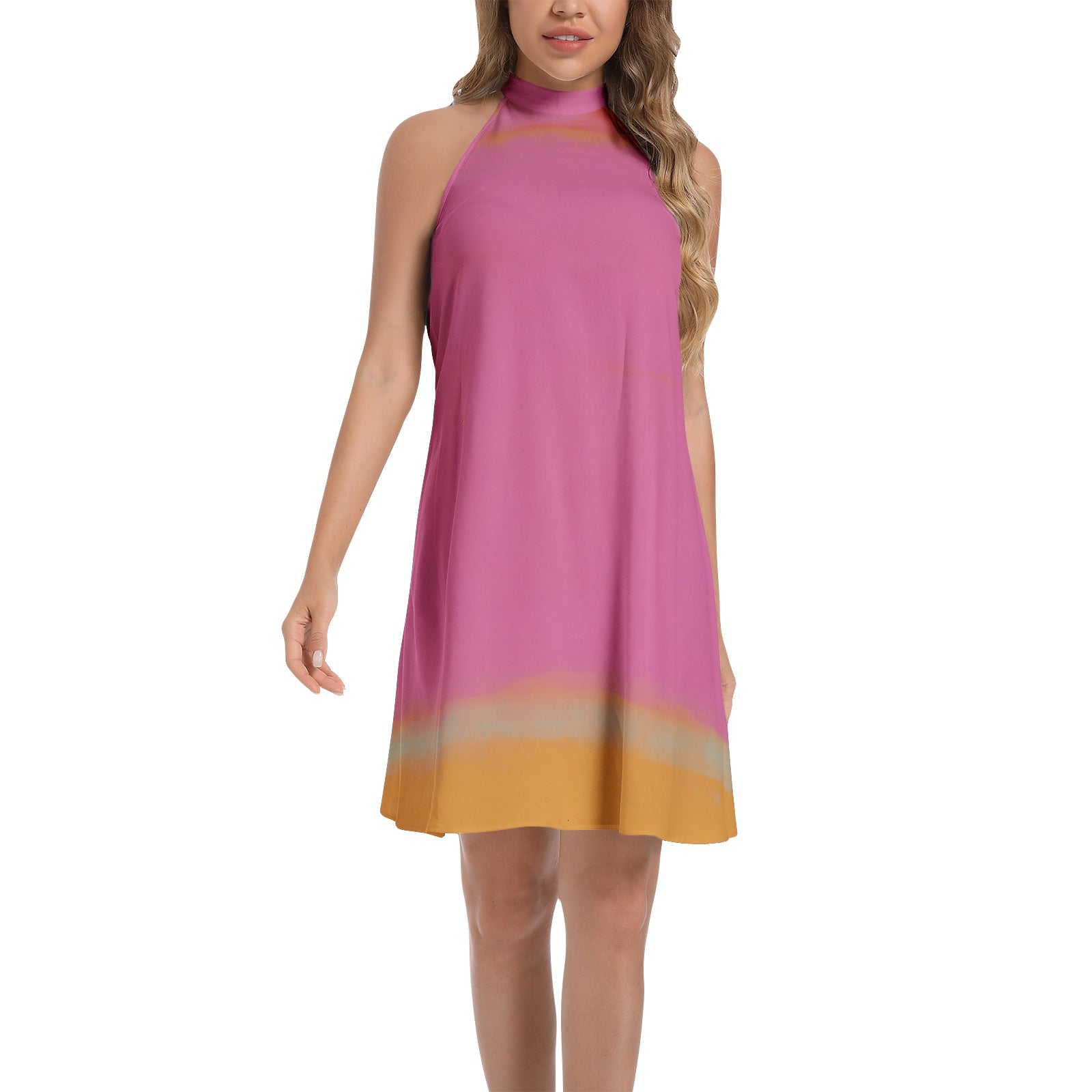 Roth 15 Tie Back Halter Neck Flared Dress