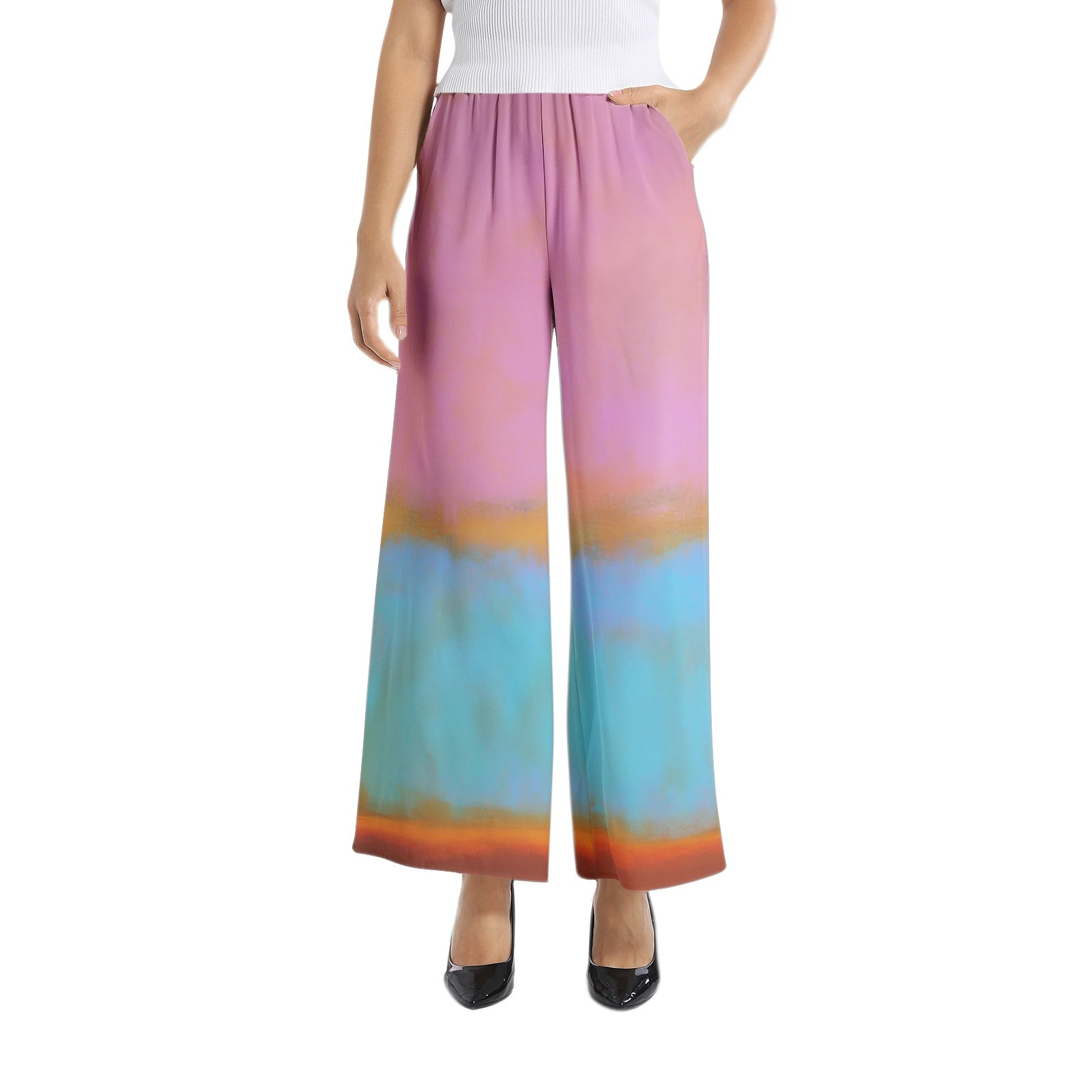 Elastic Waist Wide Leg Pant