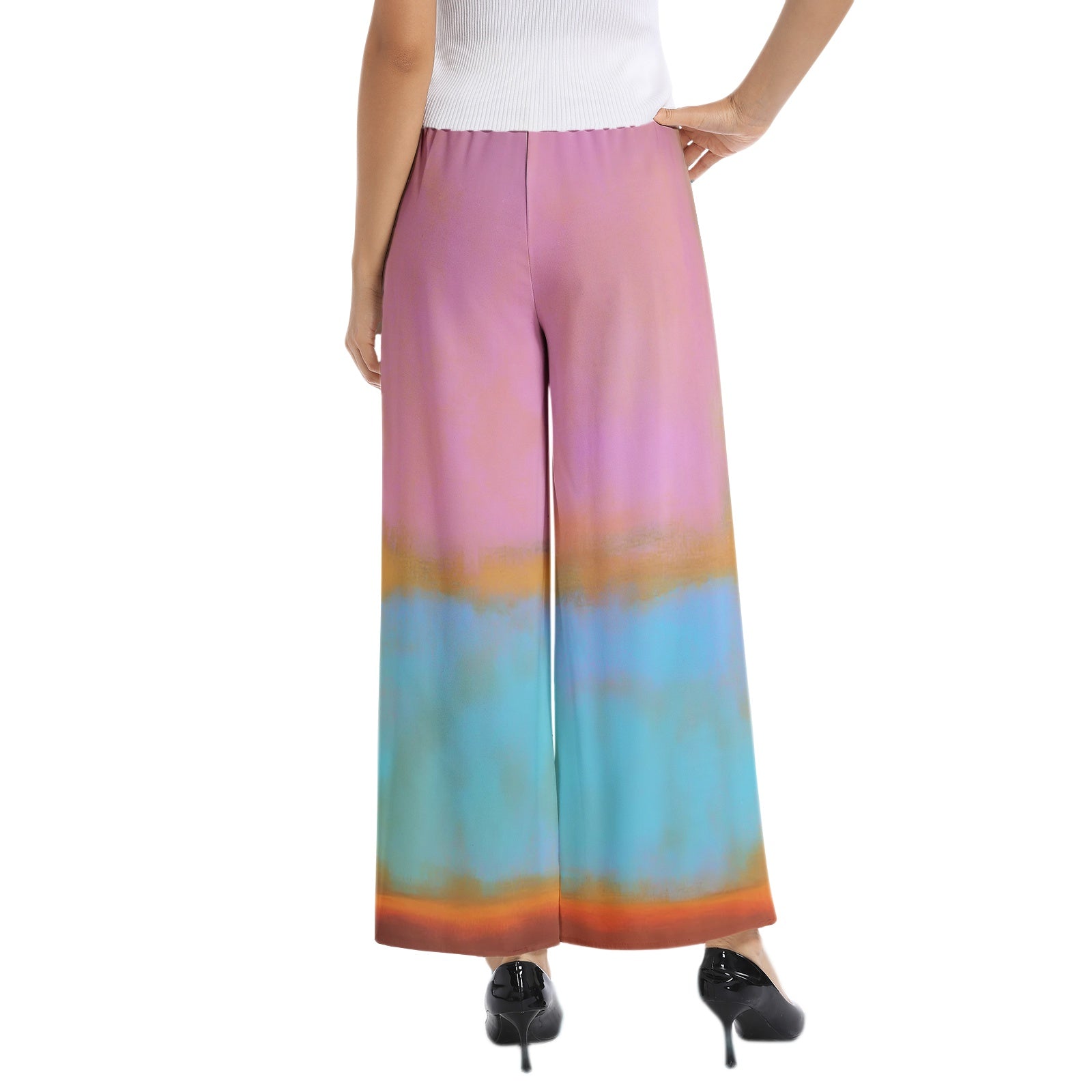 Elastic Waist Wide Leg Pant