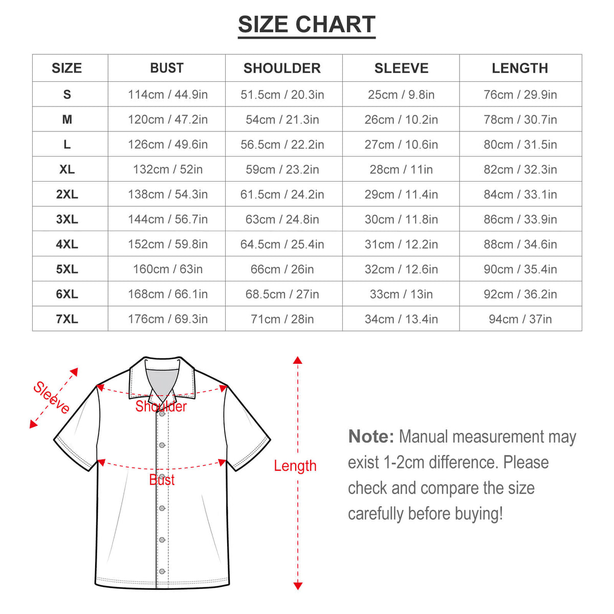 Men’s Cuban Collar Cotton Shirt 190gsm AOP Short Sleeve Casual