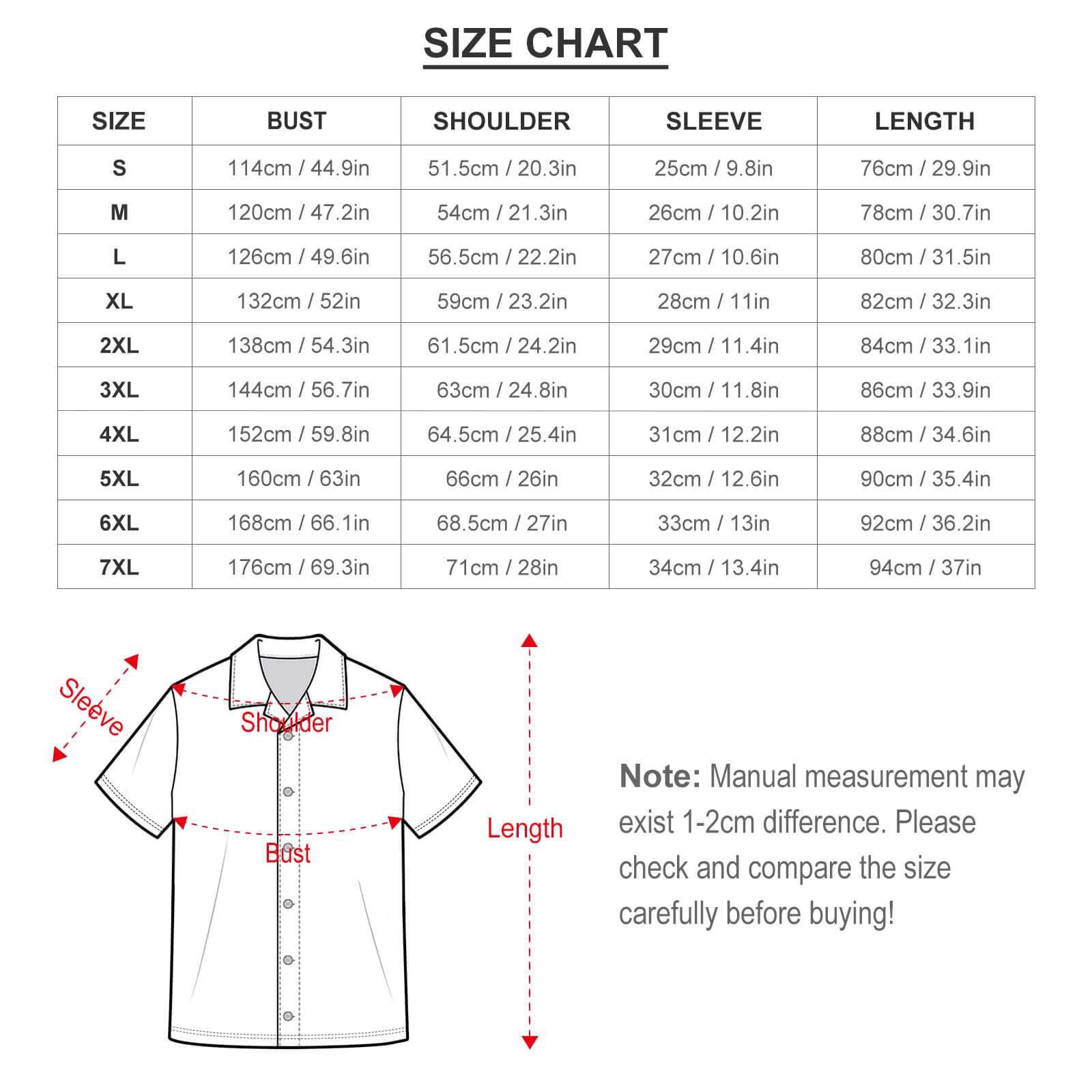 DTG 190gsm Cotton Men's Cuban Collar Short-Sleeve Shirt(All-Over Printing)