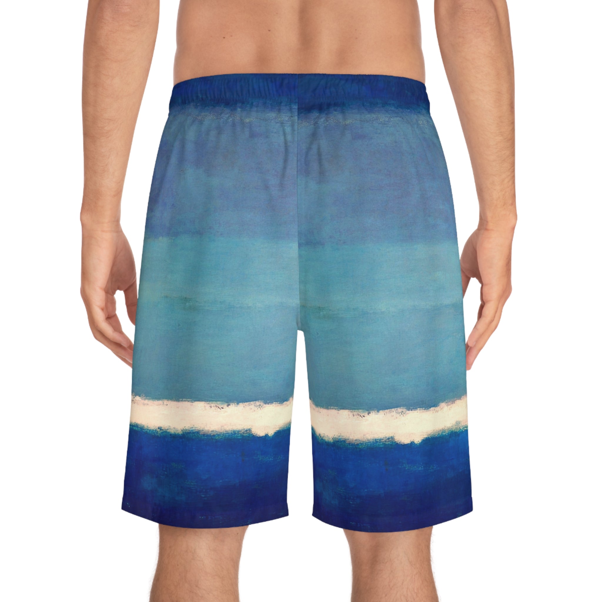 Men's Board Shorts (AOP)-Striped Blue