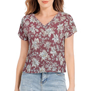 Cheri 1 Batwing Sleeve V-Neck Chiffon Women Top Casual