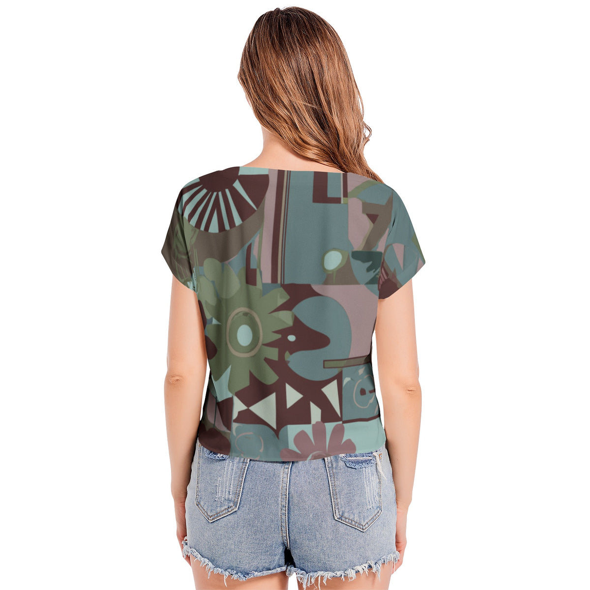 Cheri 3 Batwing Sleeve V-Neck Chiffon Casual Women Top