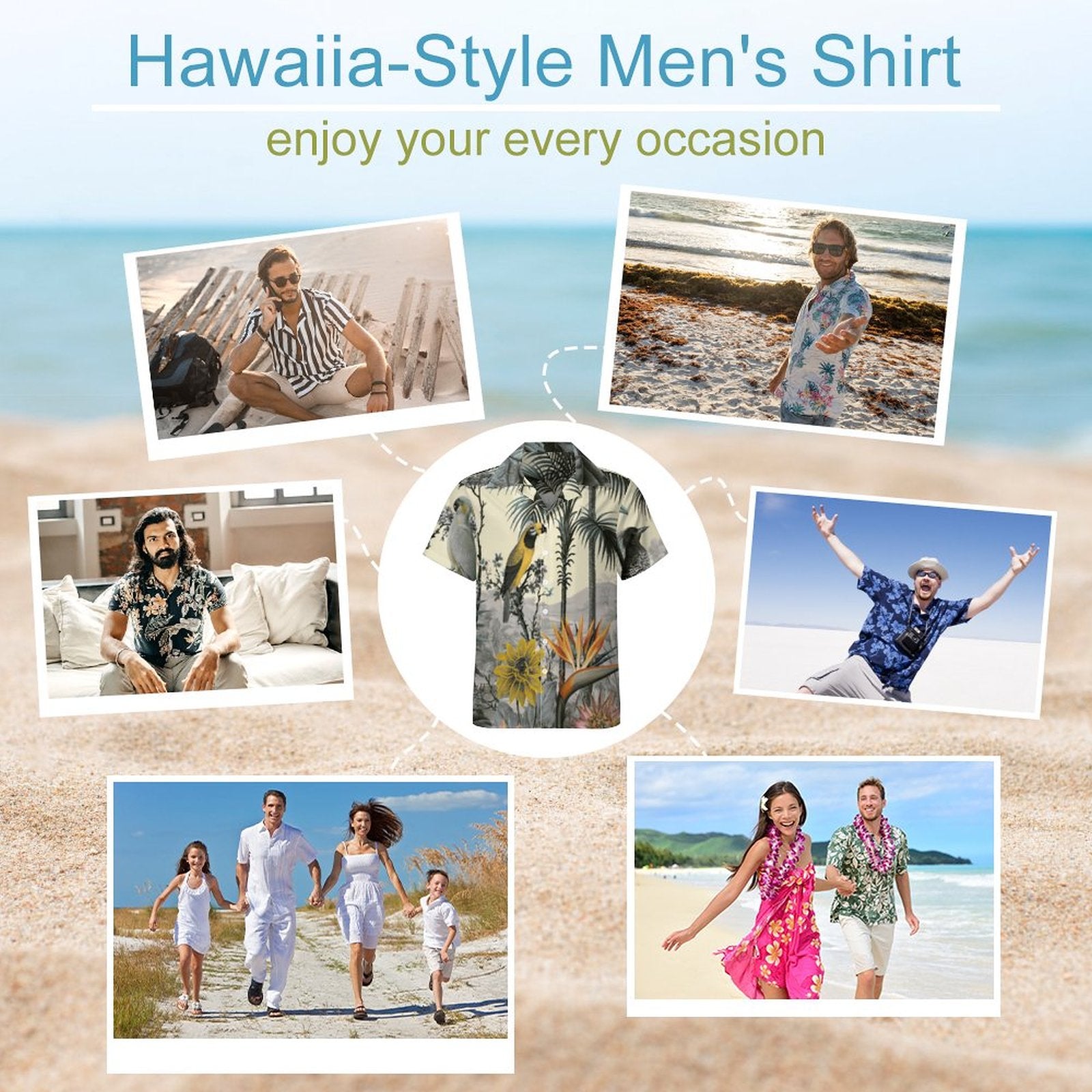 Short Sleeve Cuban Collar Shirt(All-Over Printing) Hawaiian yellow