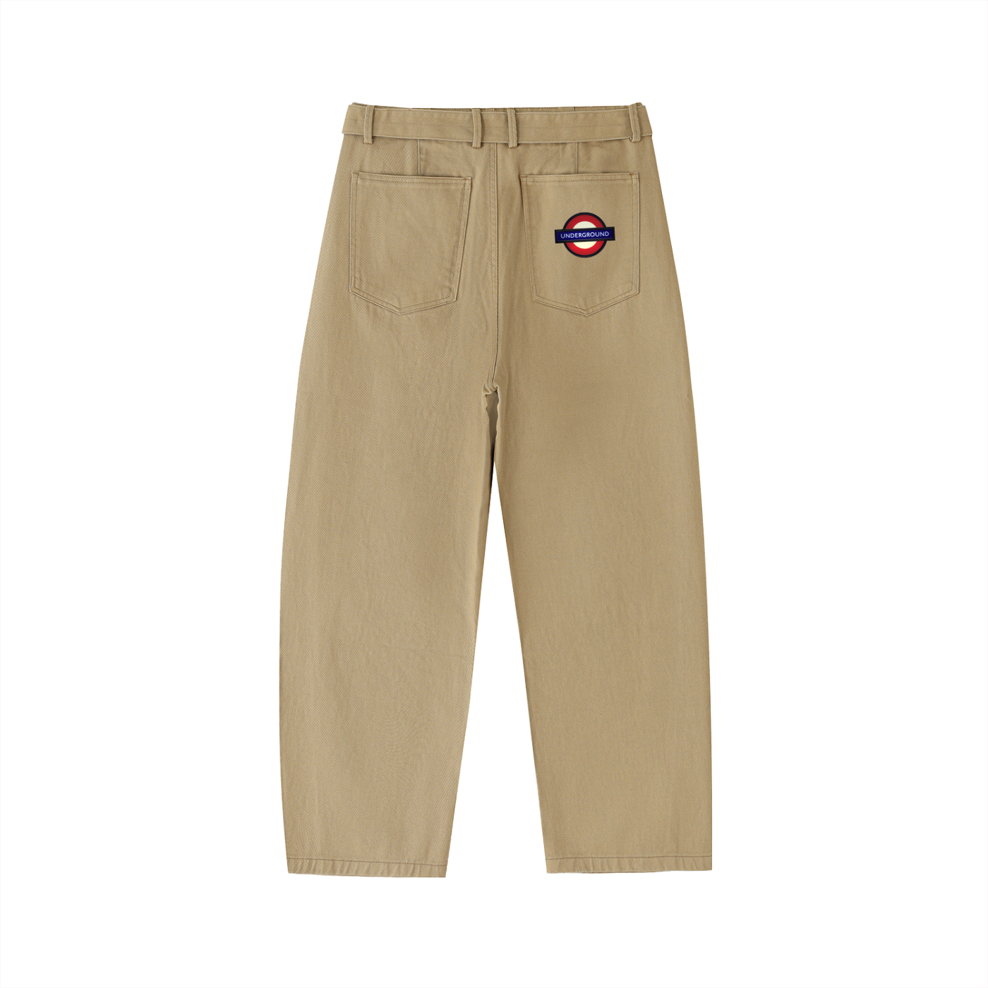 Belted Barrel-leg Chino Pants