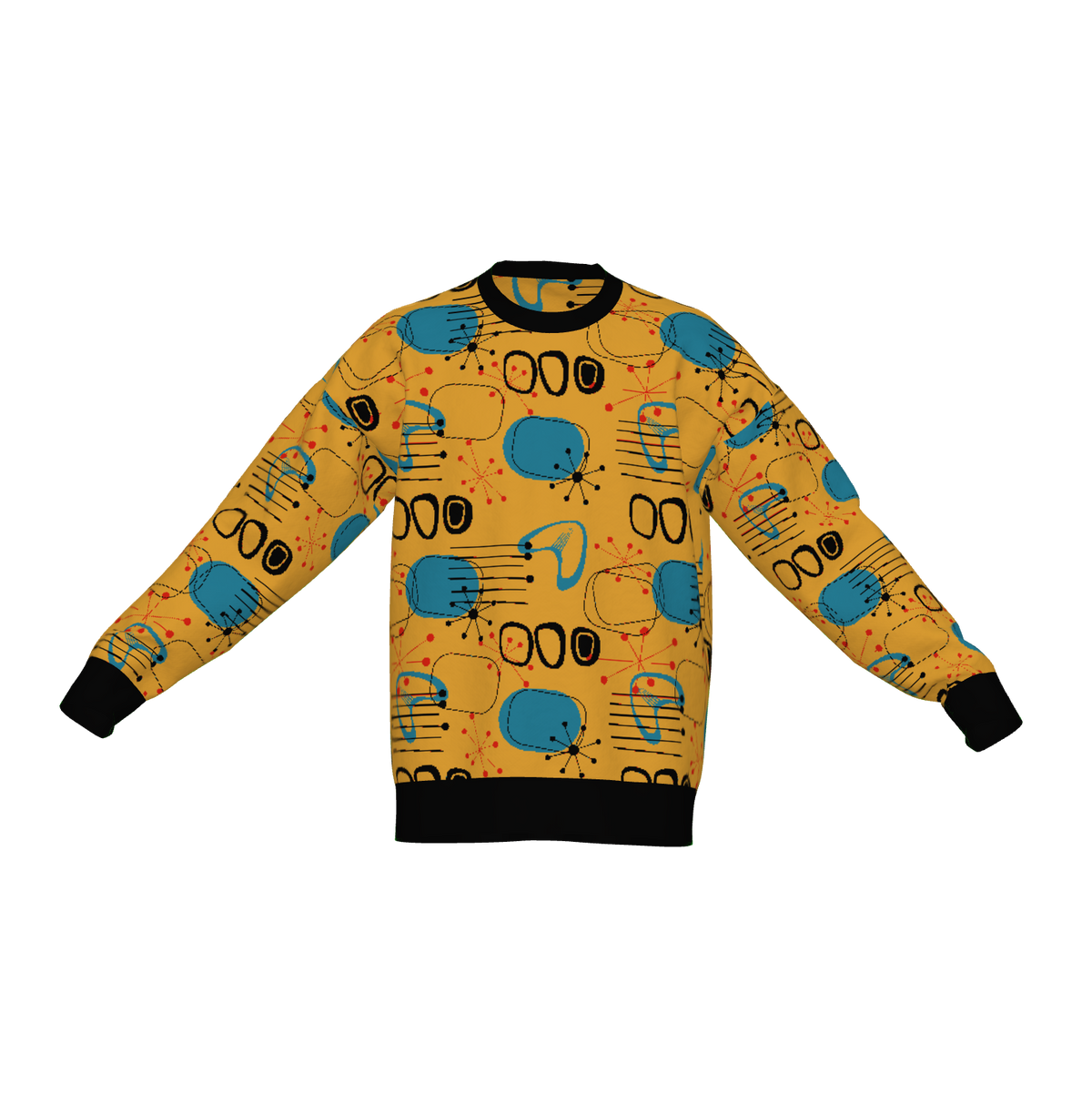 retro long sleeve sweater orange vector