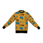 retro long sleeve sweater orange vector