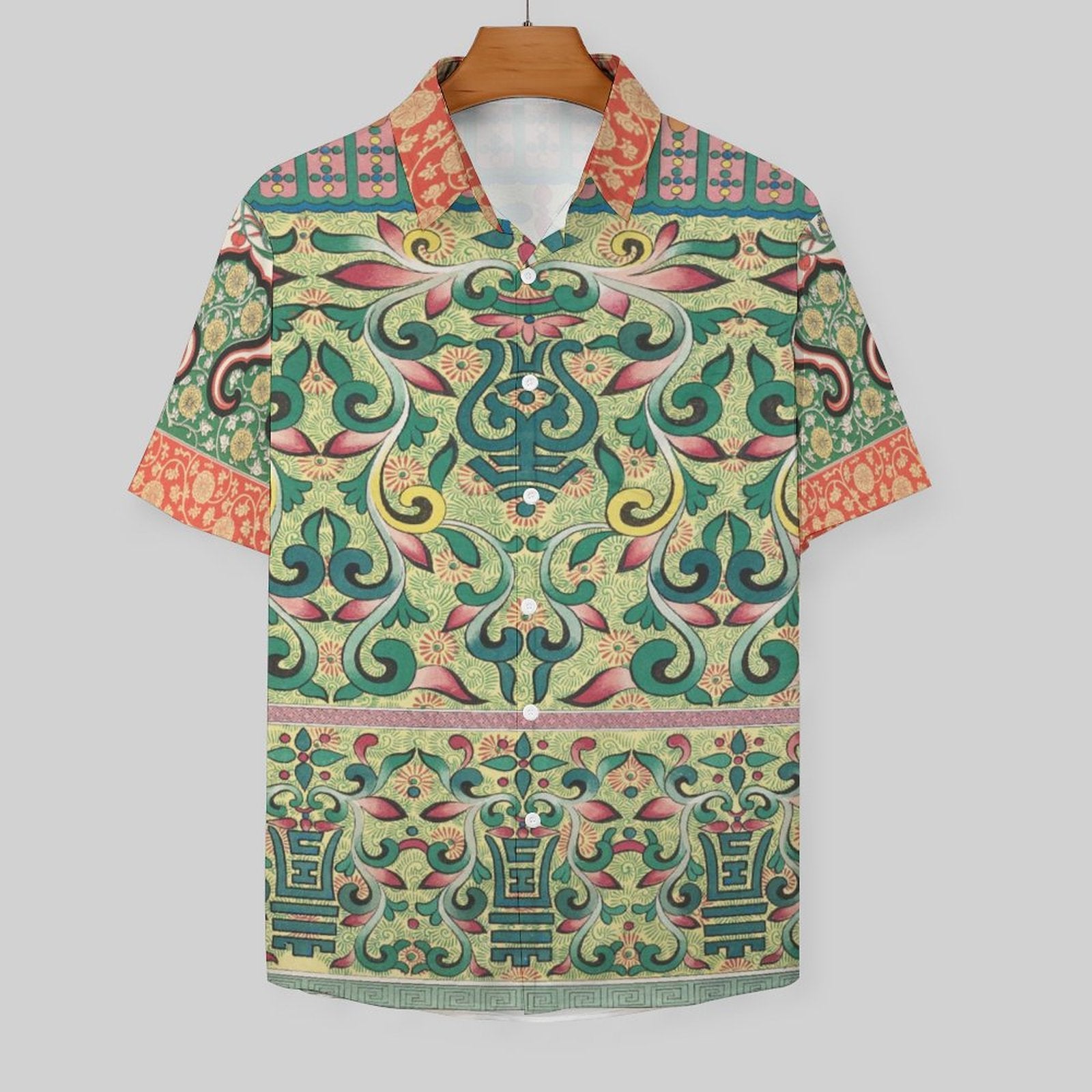 Men's Short Sleeve Button Shirt with Pocket(XS-7XL) Indian Pattern