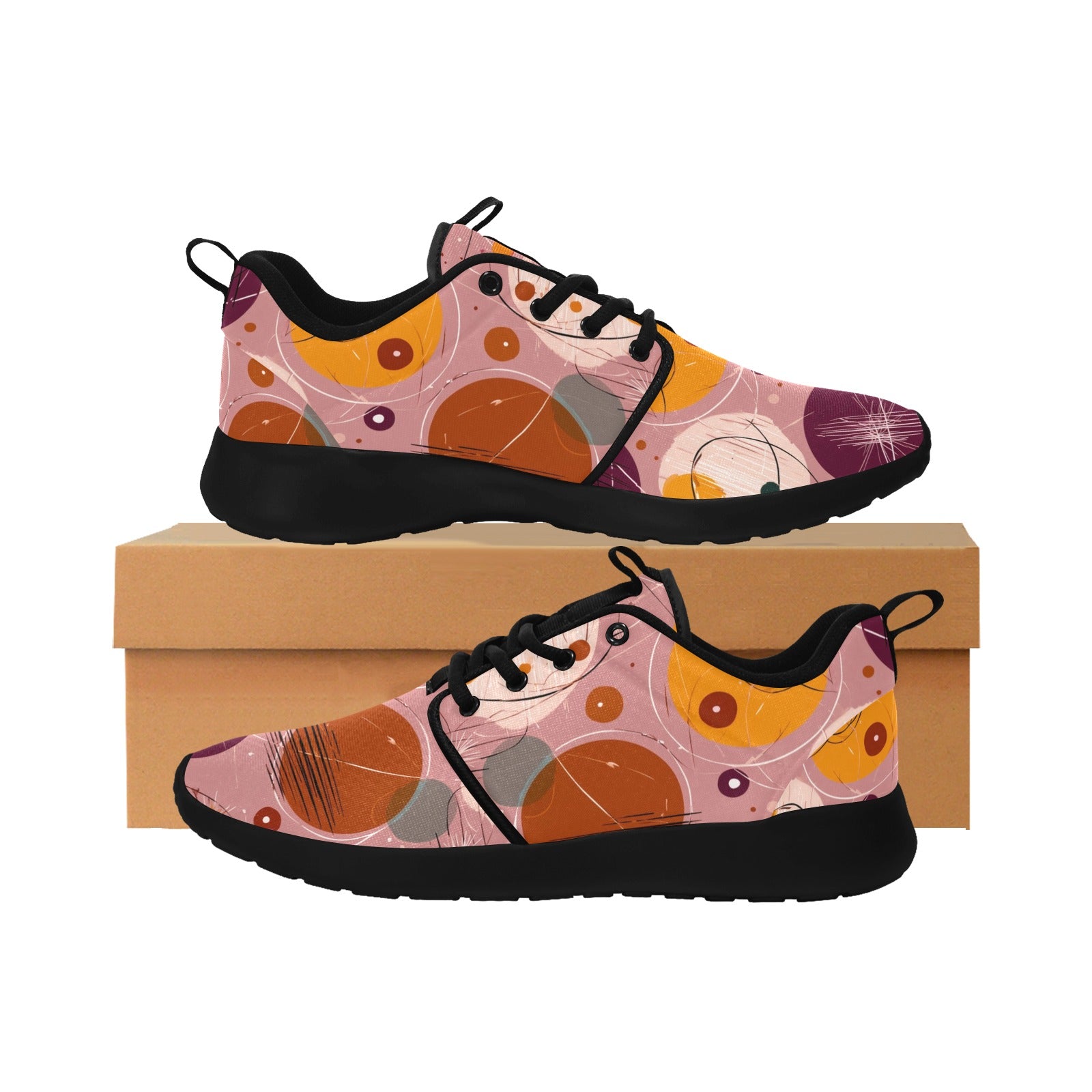 Women's 1950s Retro Atomic Pattern Mesh Sneakers