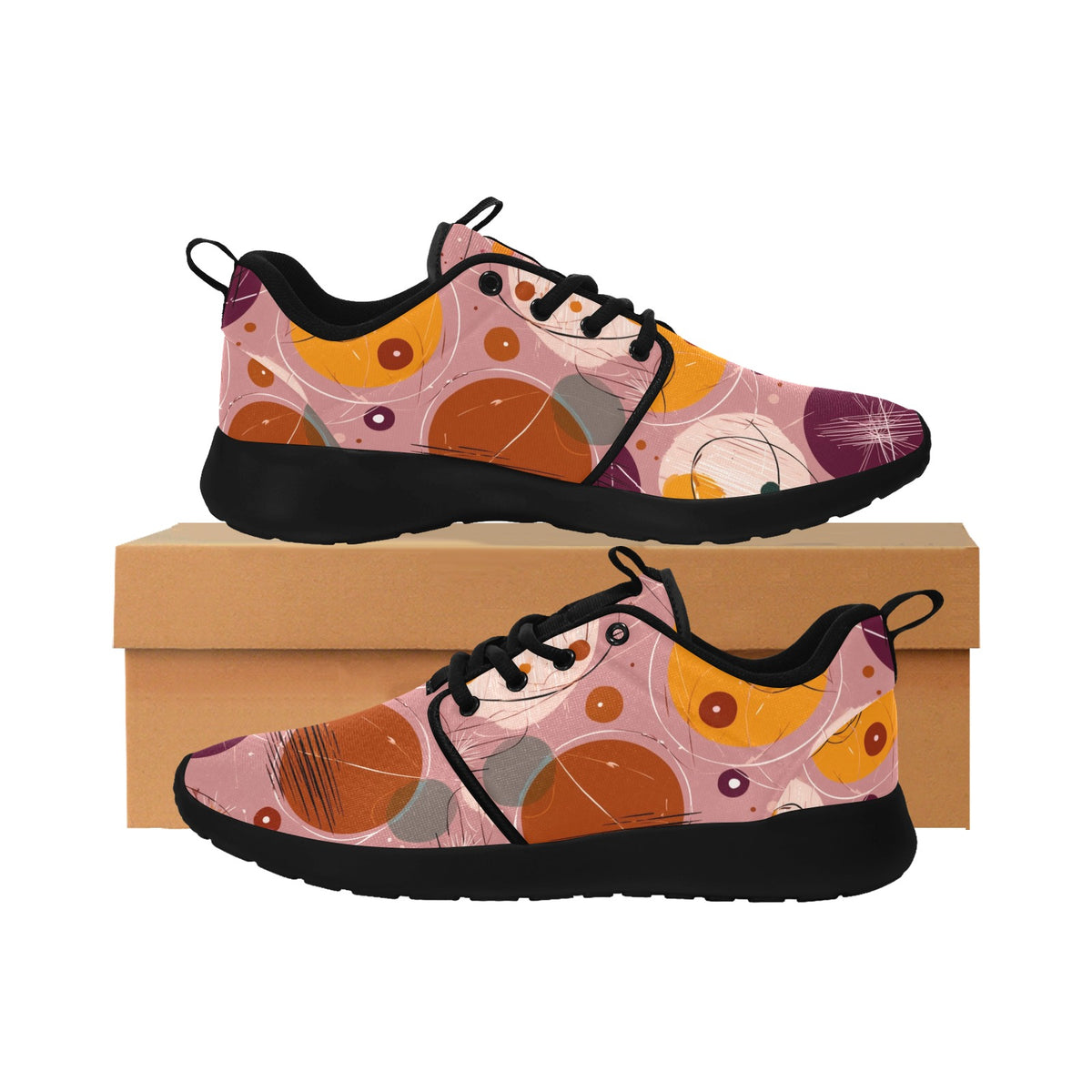 Women's 1950s Retro Atomic Pattern Mesh Sneakers