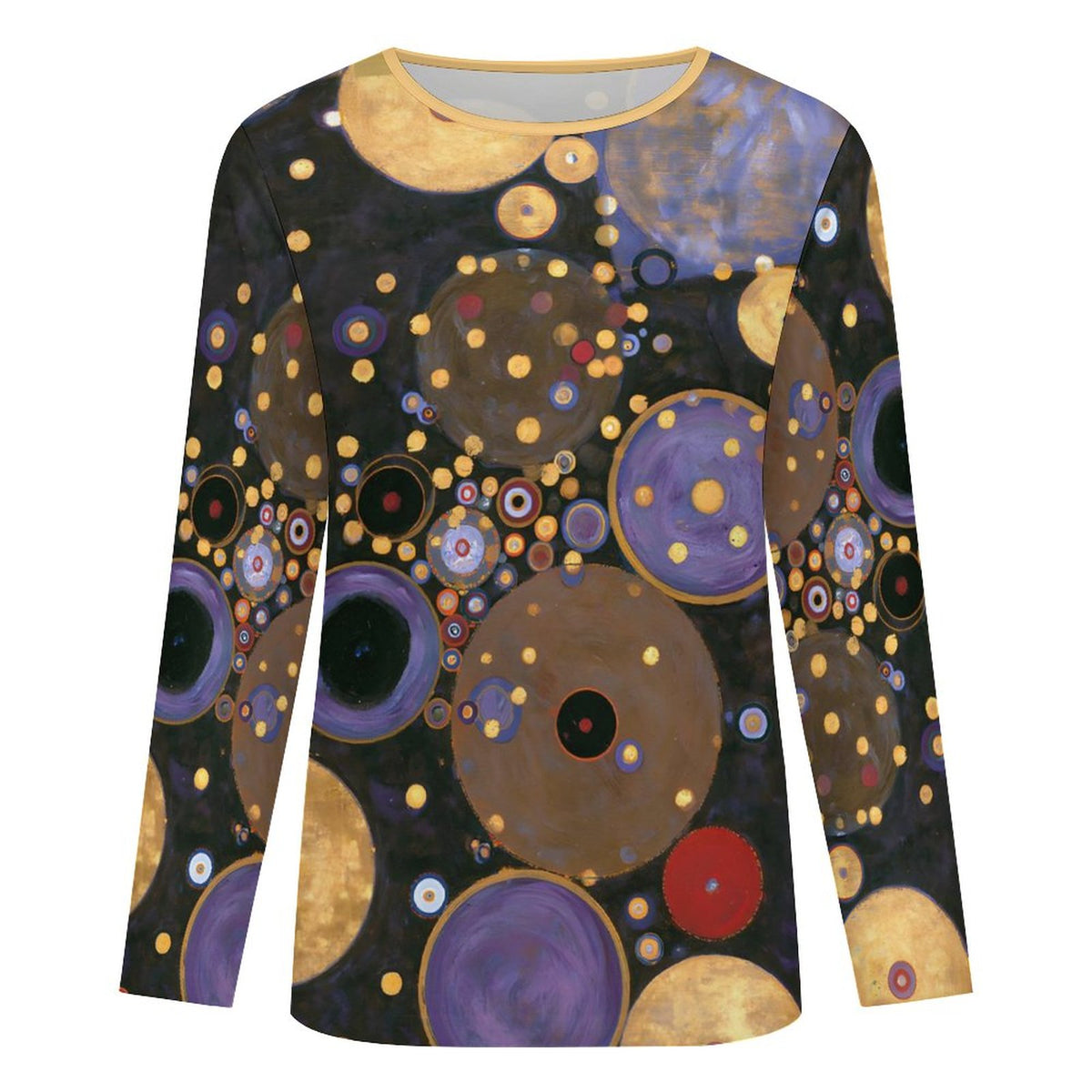 180gsm Crew Neck Long Sleeve T-Shirt(All-Over Printing) circles!