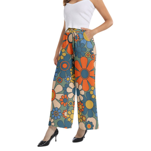 Boho Chiffon Flower Petal Wide Leg Lounge Pants