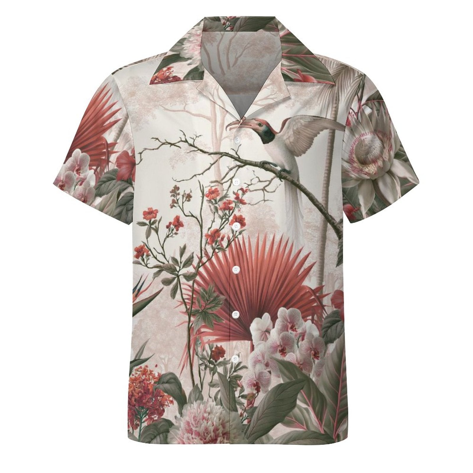 Short Sleeve Cuban Collar Shirt(All-Over Printing) Hawaiian print 1