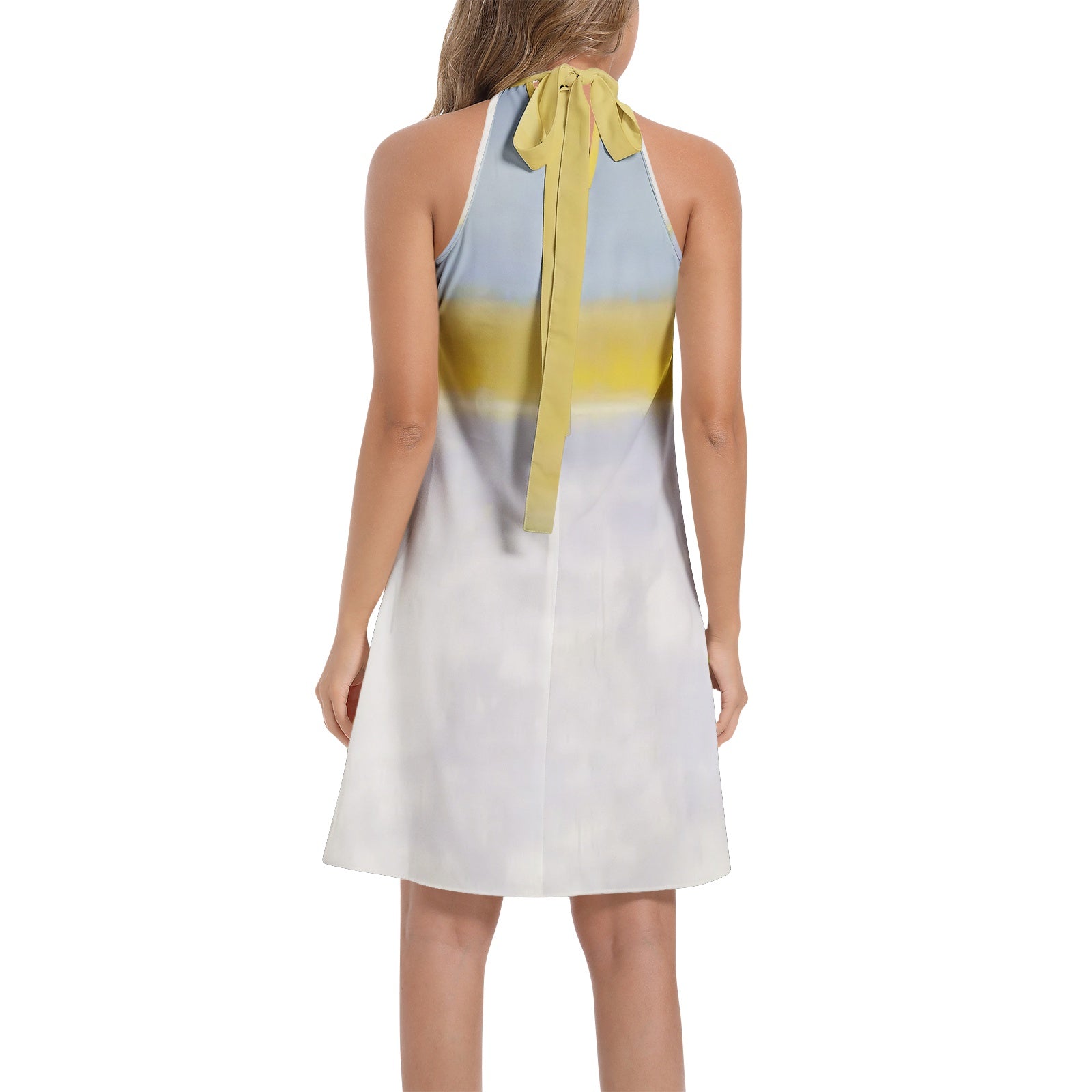 Rothko 16 Tie Back Halter Neck Flared Dress
