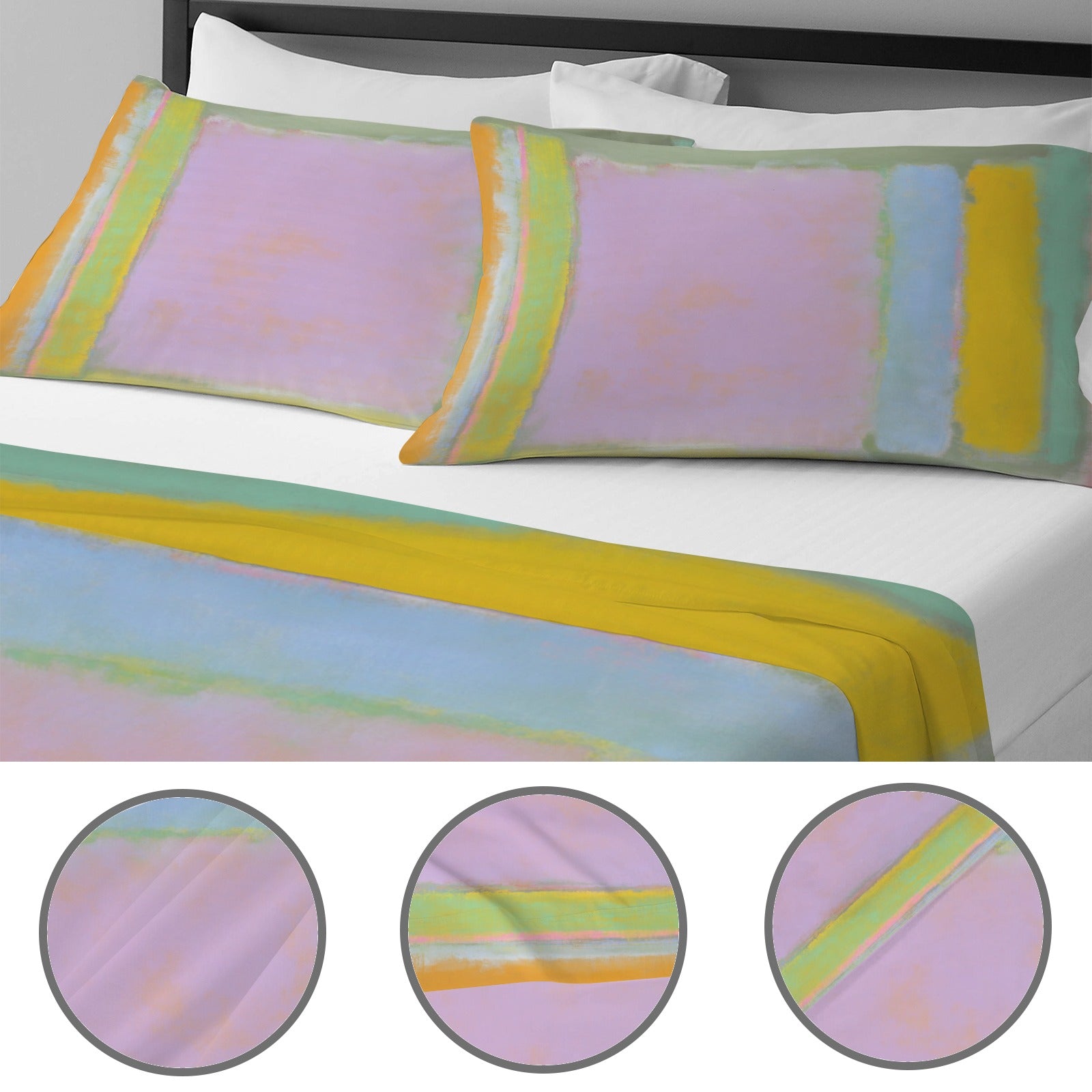 winter.moon_mark_rothko_painting_SPRING_colors_pastel_colors__8dc559d5-8bc8-4d5f-a047-954f7ab8449b_3 4-Piece Bedding Set with Blank Fitted Sheet 82.7x82.7inch