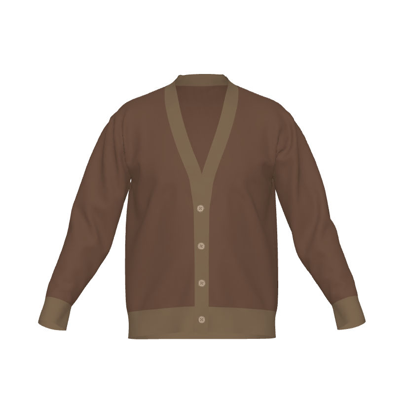 Brown and Tan Unisex Cardigan