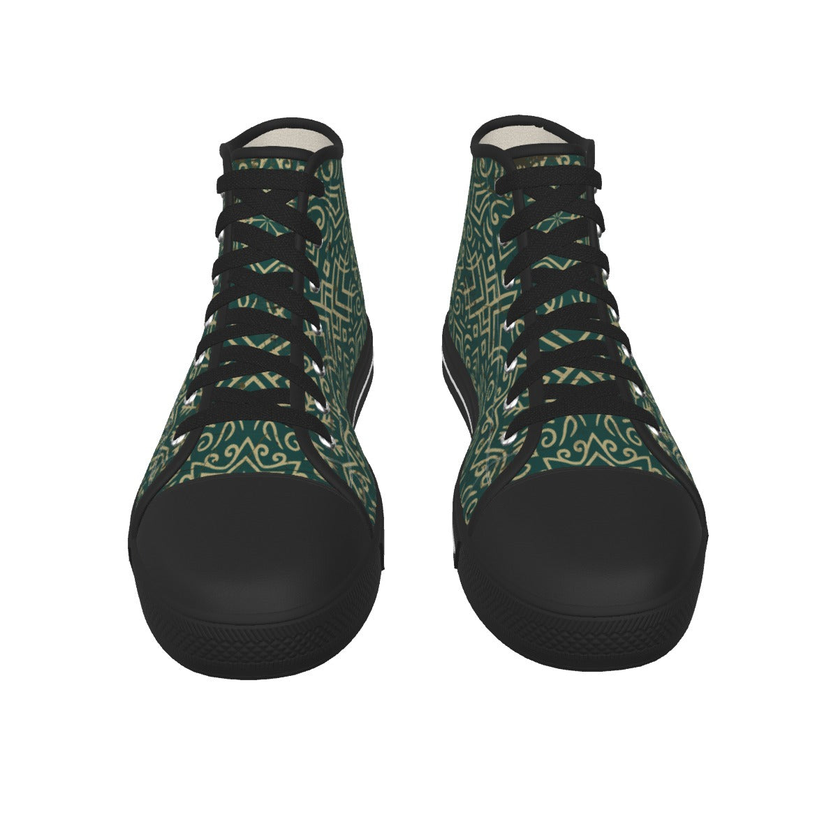 Green and Black Canvas Shoes