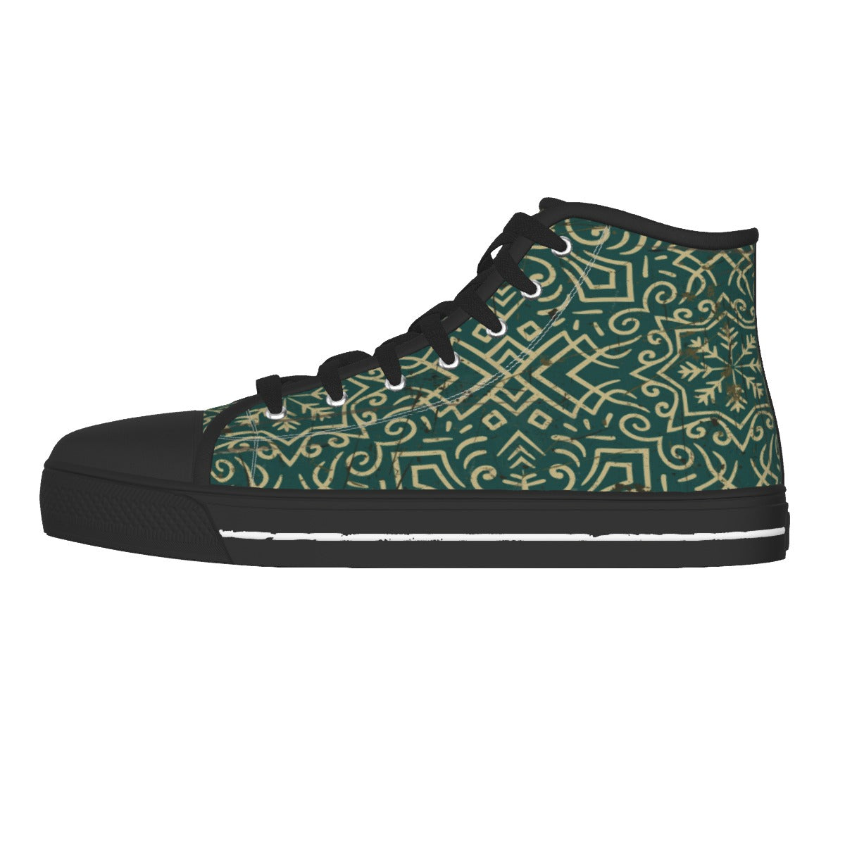 Green and Black Canvas Shoes
