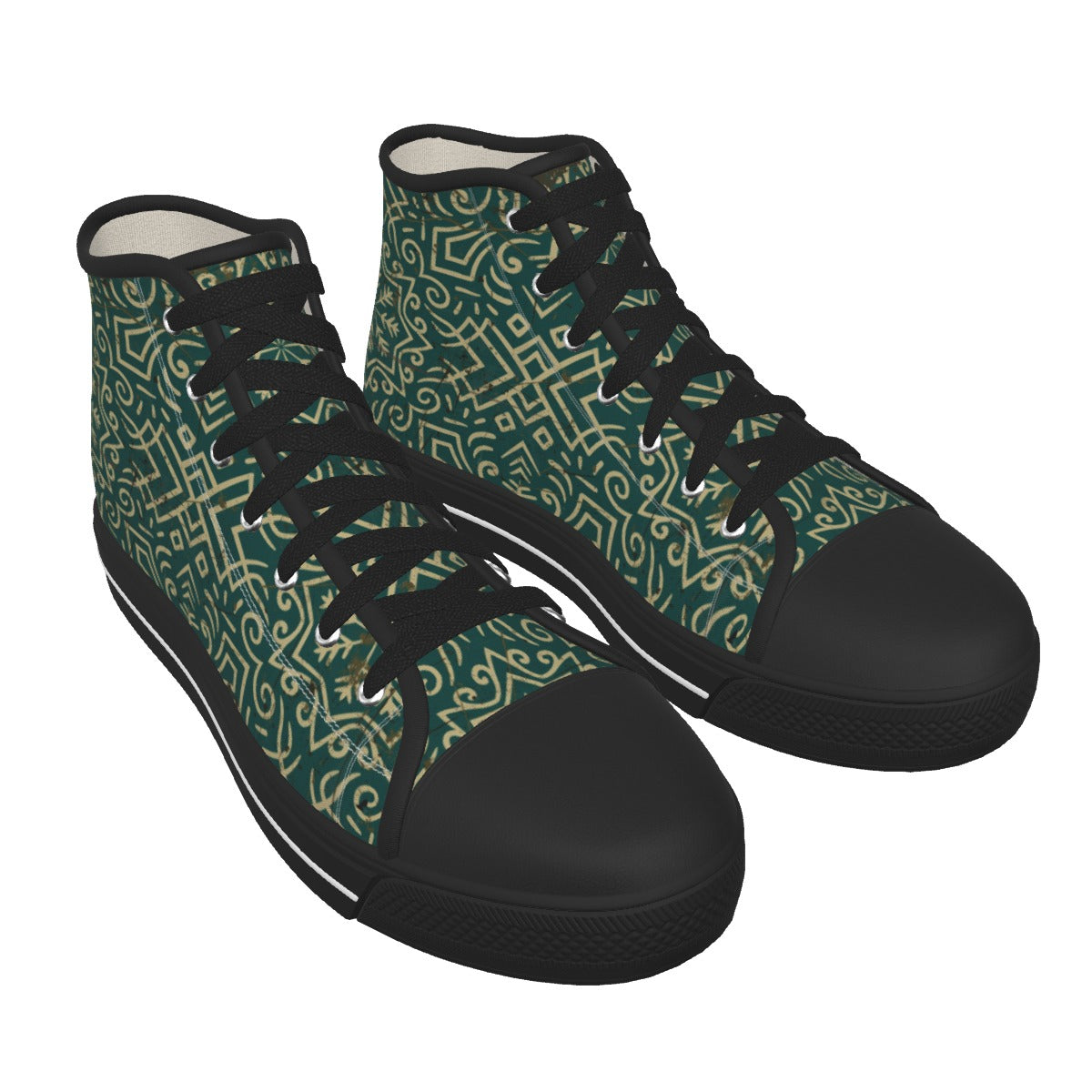 Green and Black Canvas Shoes
