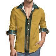 Olive- Casual Long-Sleeve Shirt for Men