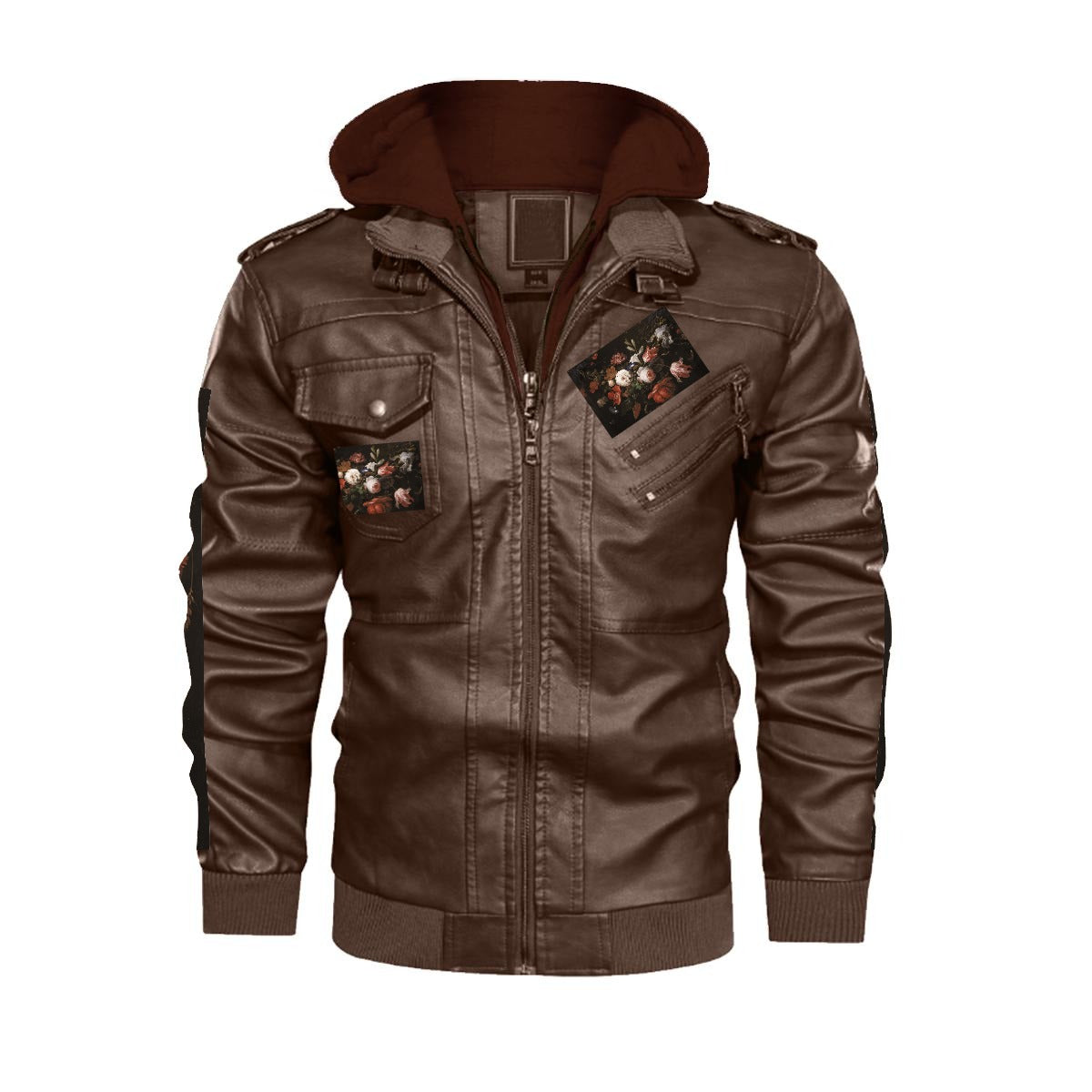 Men's Zip Leather Jacket |DTF