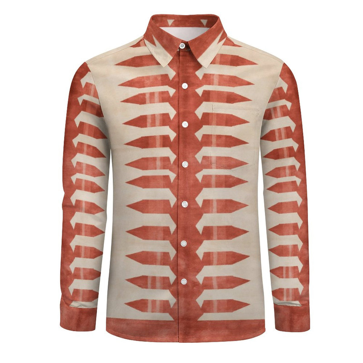 Rusty Arrow Casual Long-Sleeve Button Down Shirt for Men