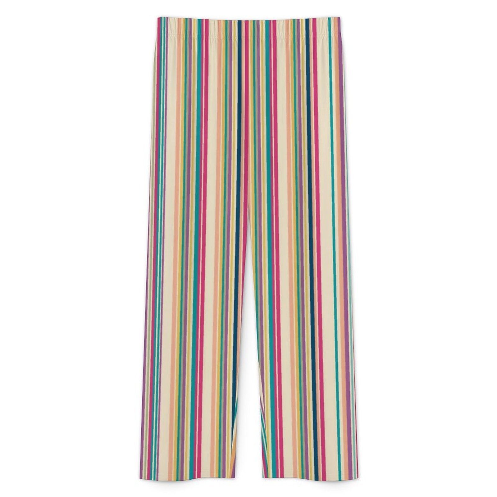 180gsm Short Sleeved Pajama Set(All-Over Printing) multicolor stripe