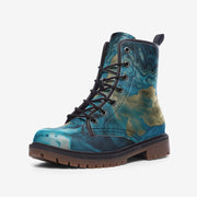 Comfy Wide Fit Lace-Up Faux Leather Casual Boots