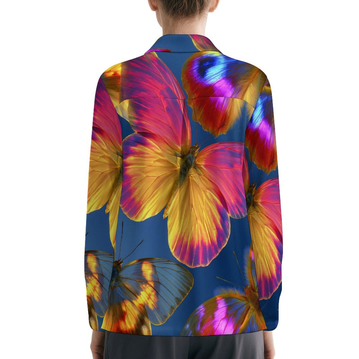 Spectrum Butterfly- Womans V-Neck-  Sunscreen Shirt