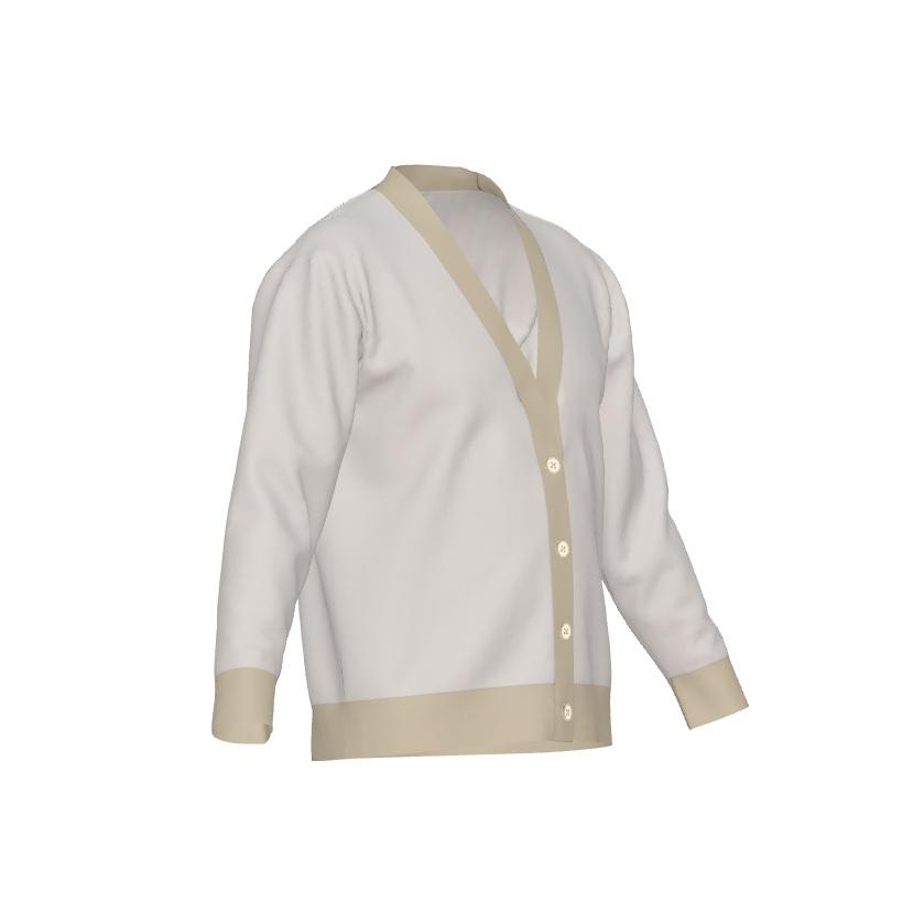 White and Tan Unisex Cardigan