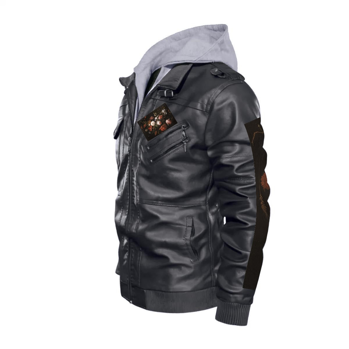 Men's Zip Leather Jacket |DTF