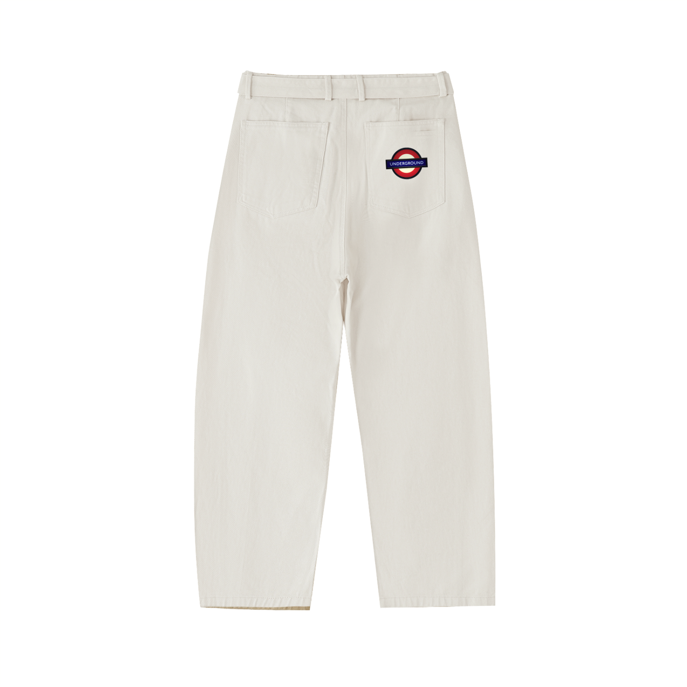 Belted Barrel-leg Chino Pants