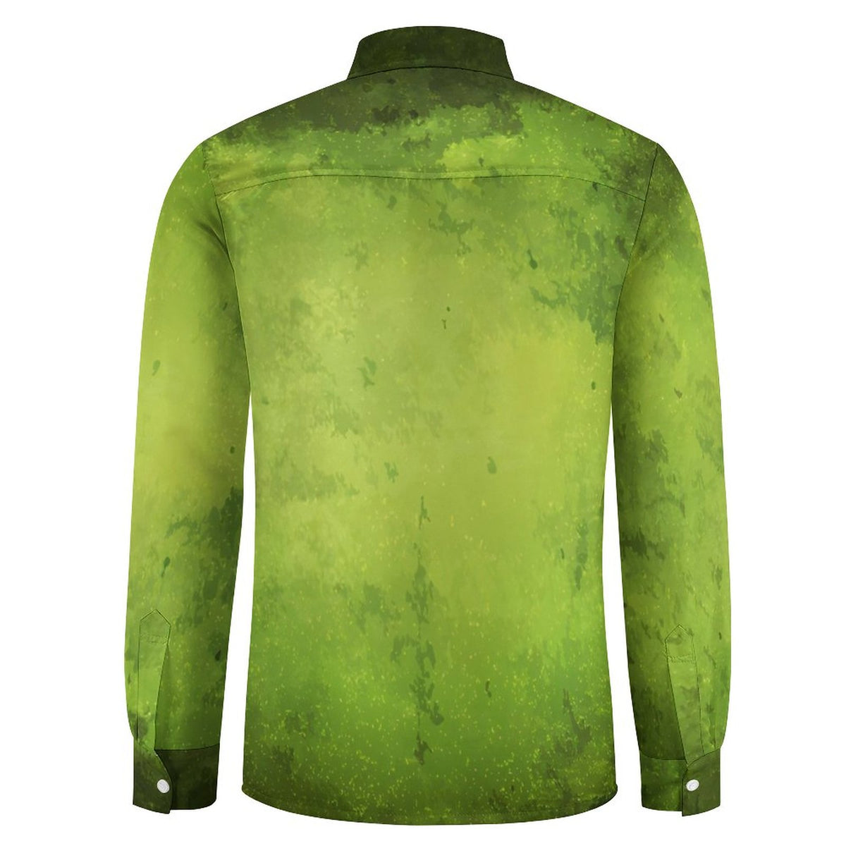 Faux Linen Men Long Sleeve Shirt with Pocket(All-Over Printing)