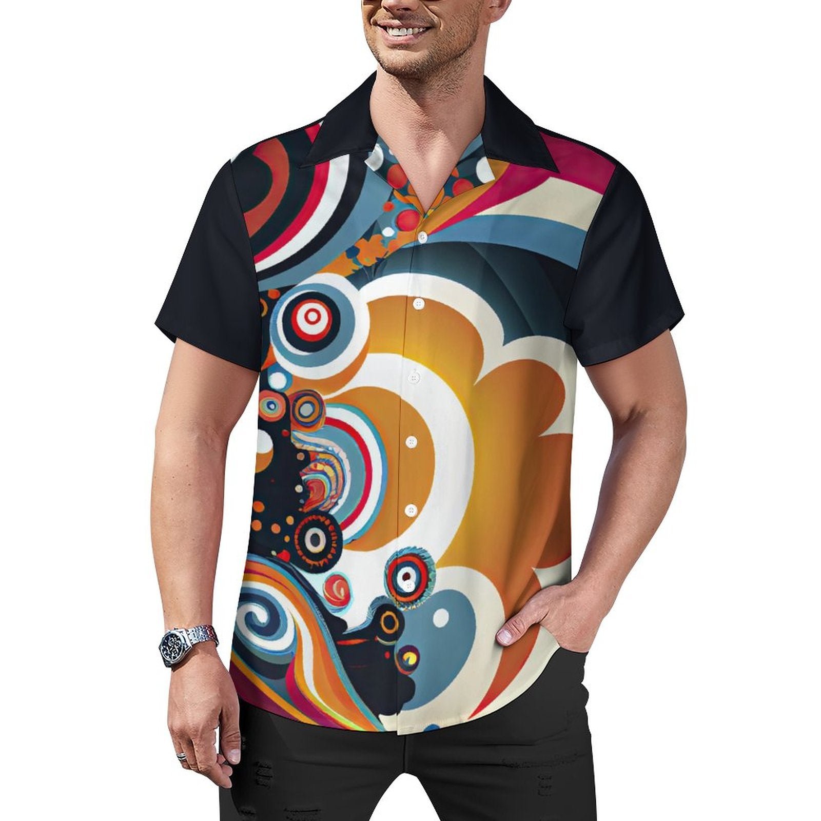 Short Sleeve Cuban Collar Shirt(All-Over Printing) trip