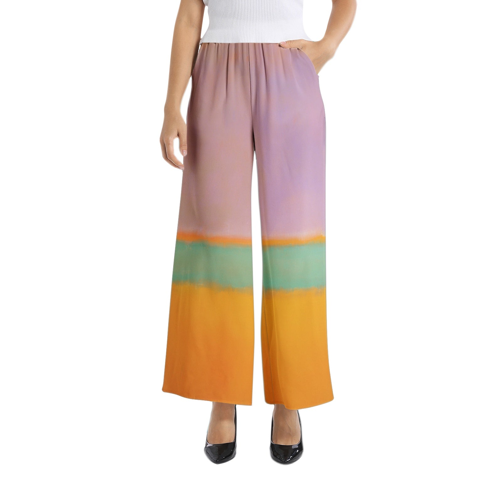 Elastic Waist Wide Leg Pant